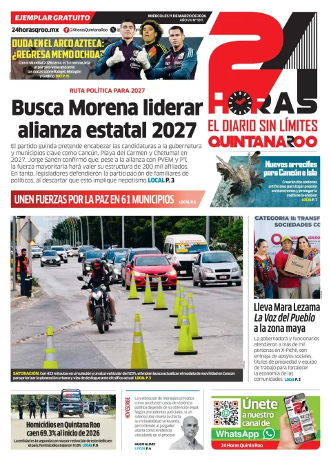 Portada de 24 Horas Quintana Roo
