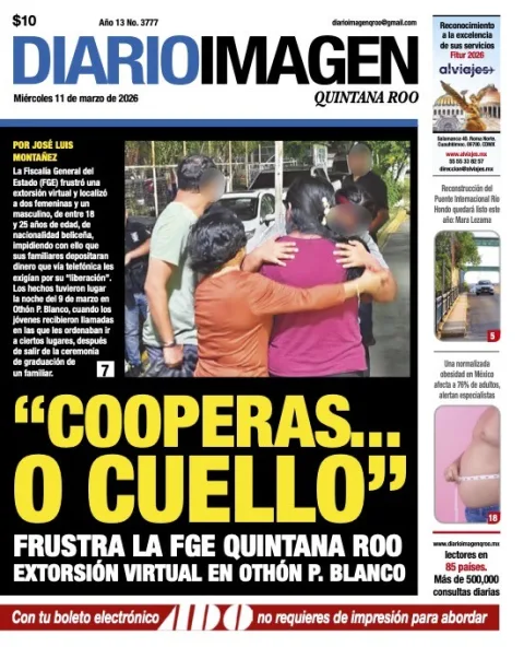 Portada de Diario Imagen Quintana Roo del miércoles, 11 de marzo de 2026