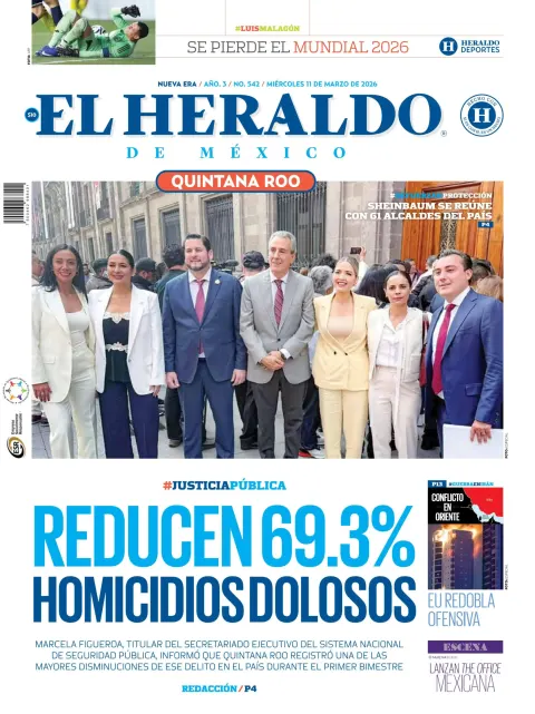 Portada de El Heraldo de Mexico - Quintana Roo