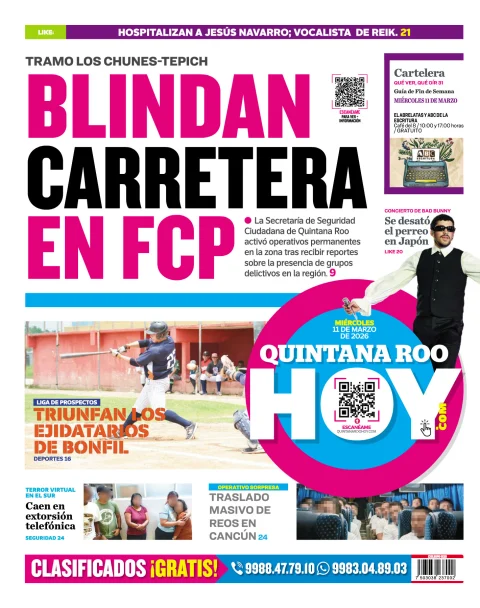 Portada de Quintana Roo Hoy (contraportada)