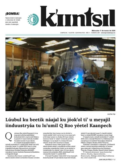 Portada de La Jornada - Kiintsil del miércoles, 11 de marzo de 2026