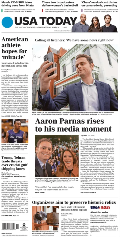 Portada de Usa Today
