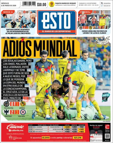 Portada de Esto del miércoles, 11 de marzo de 2026