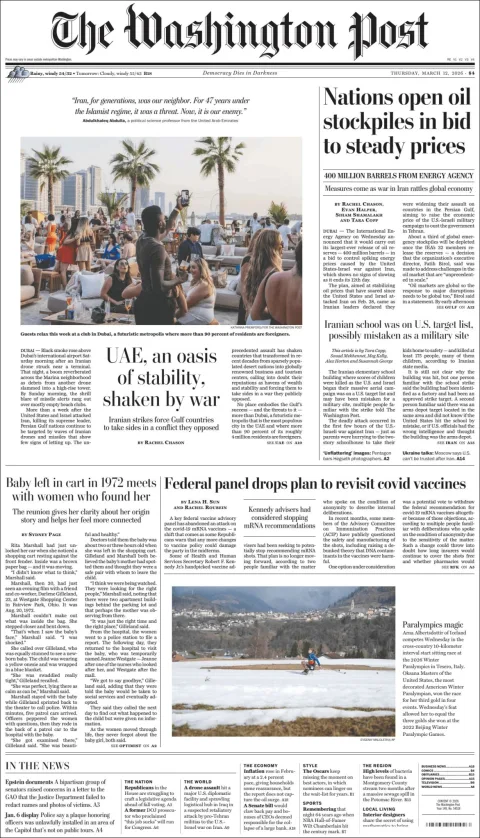 Portada de The Washington Post