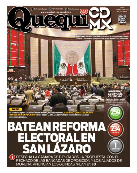 Portada de Quequi CDMX del jueves, 12 de marzo de 2026