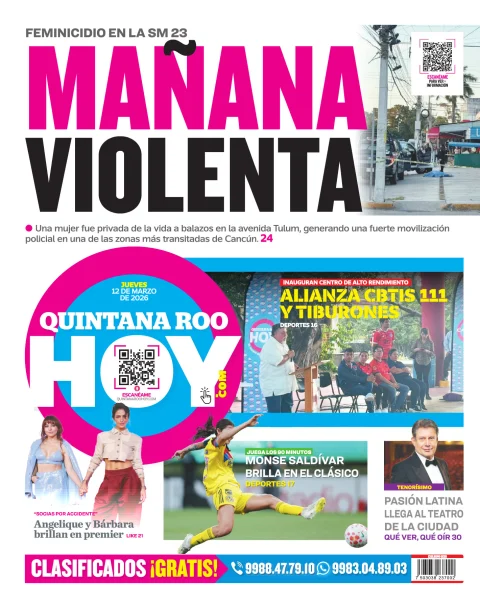 Portada de Quintana Roo Hoy (contraportada)