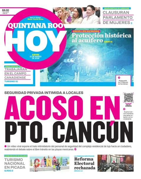 Portada de Quintana Roo Hoy (portada)