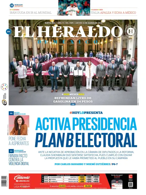 Portada de El Heraldo de Mexico