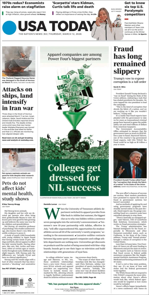 Portada de Usa Today