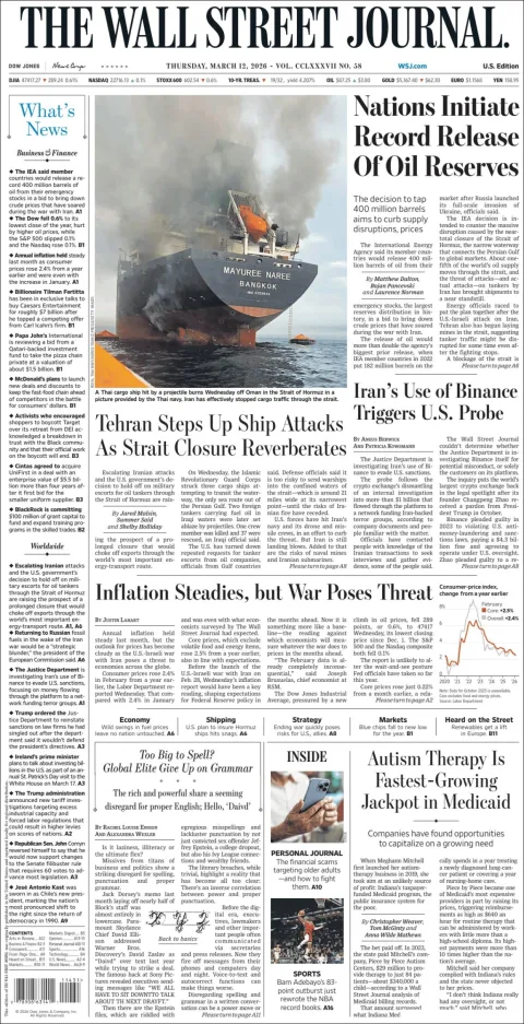 Portada de The Wall Street Journal