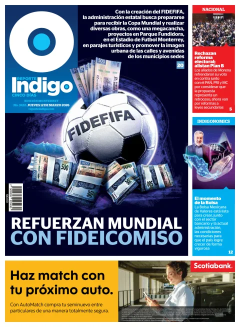 Portada de Reporte Indigo Monterrey del jueves, 12 de marzo de 2026