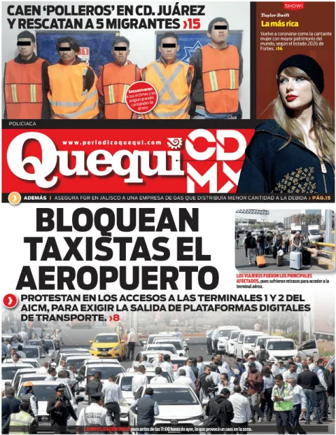 Portada de Quequi CDMX (contraportada) del jueves, 12 de marzo de 2026