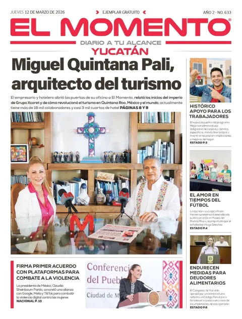 Portada de El Momento Yucatan del jueves, 12 de marzo de 2026