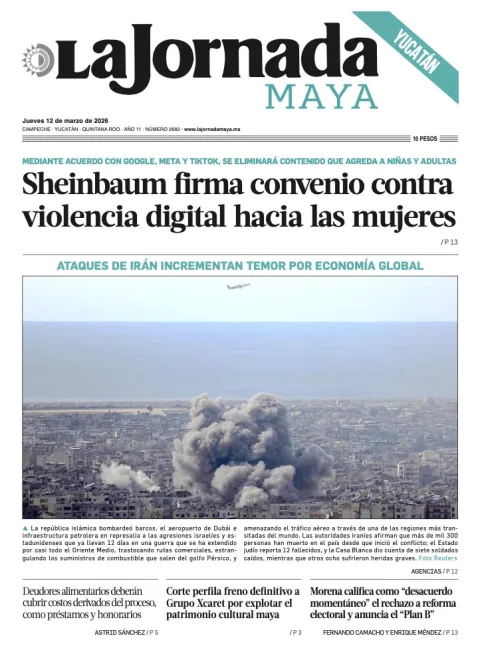 Portada de La Jornada Maya Yucatán del jueves, 12 de marzo de 2026