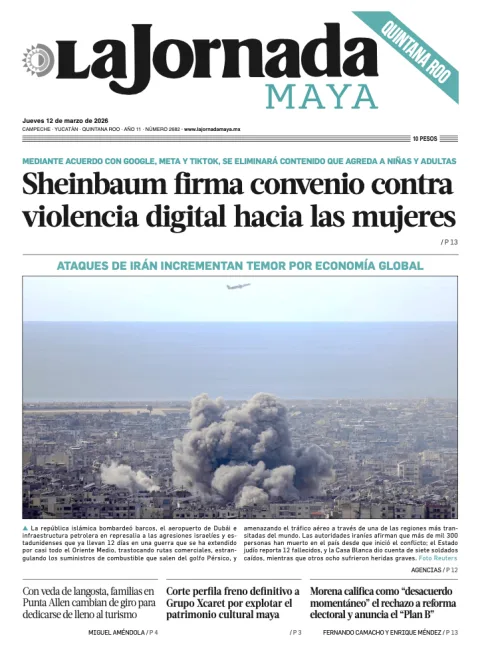 Portada de La Jornada Maya Quintana Roo del jueves, 12 de marzo de 2026