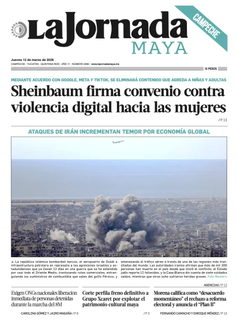 Portada de La Jornada Maya Campeche del jueves, 12 de marzo de 2026
