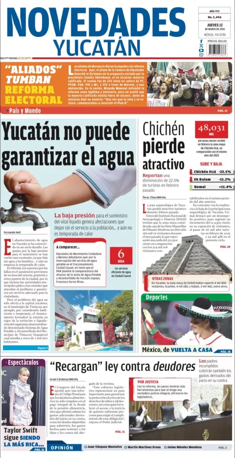 Portada de Novedades Yucatan