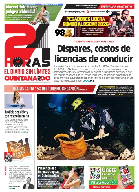 Portada de 24 Horas Quintana Roo