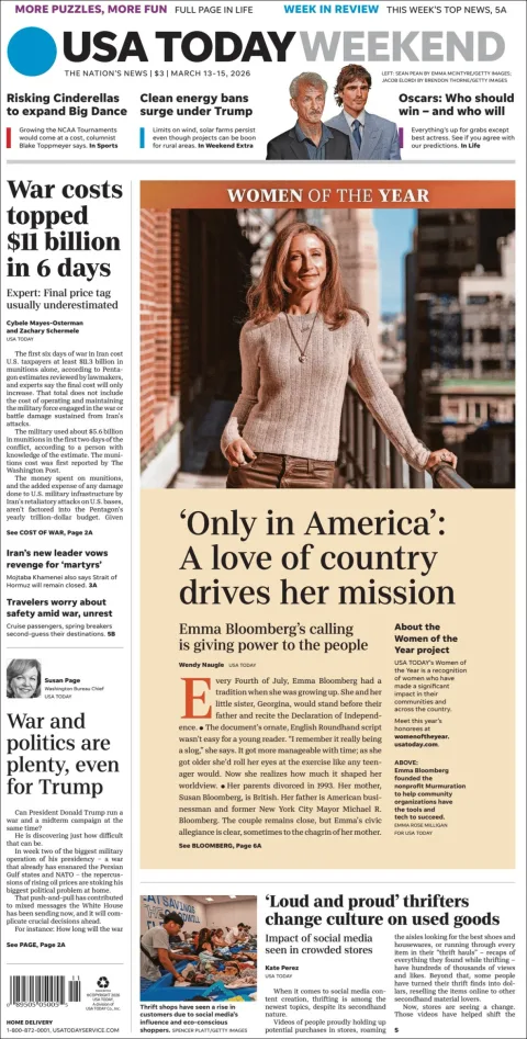 Portada de Usa Today
