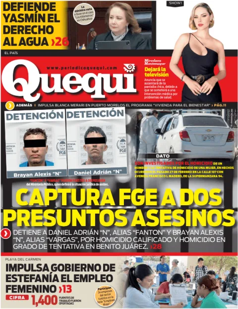 Portada de Quequi (contraportada) del viernes, 13 de marzo de 2026