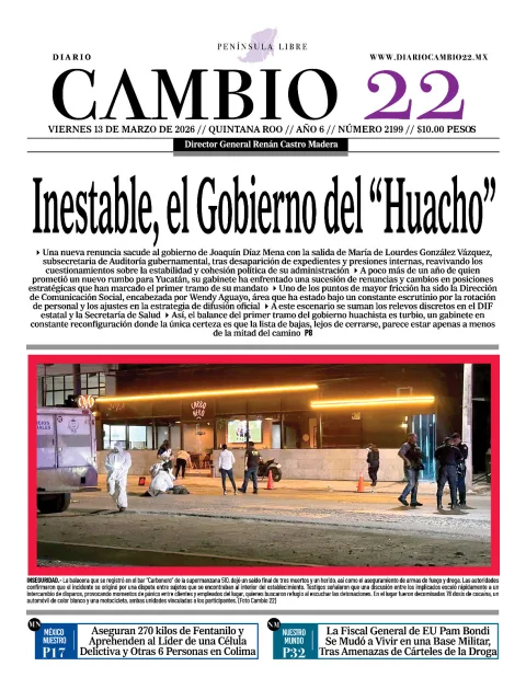 Portada de Diario Cambio 22 (contraportada)