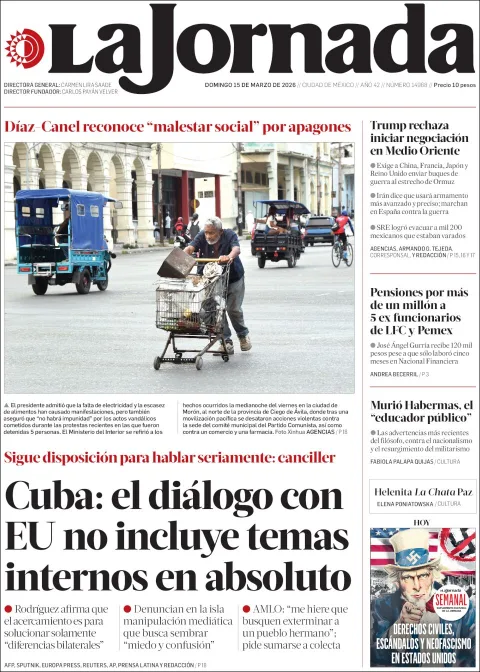 Portada de La Jornada