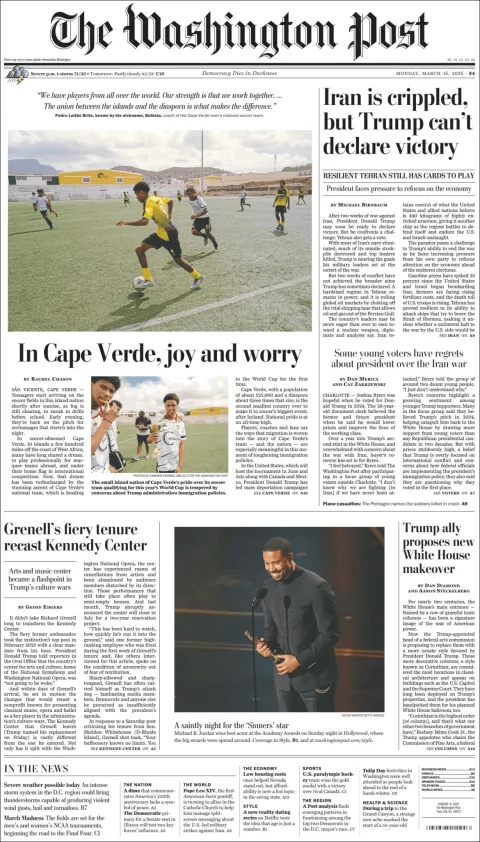 Portada de The Washington Post