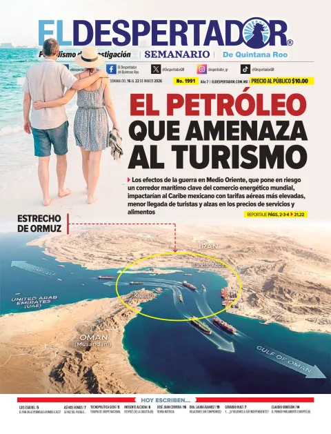 Portada de El Despertador de Quintana Roo del lunes, 16 de marzo de 2026