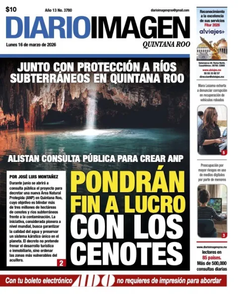 Portada de Diario Imagen Quintana Roo del lunes, 16 de marzo de 2026