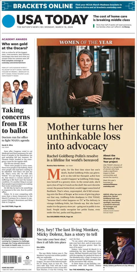 Portada de Usa Today