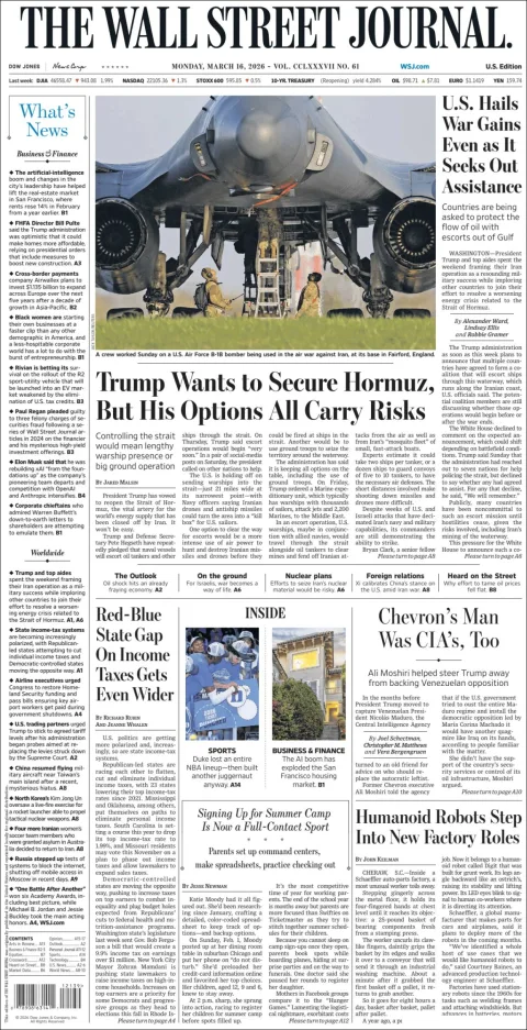 Portada de The Wall Street Journal