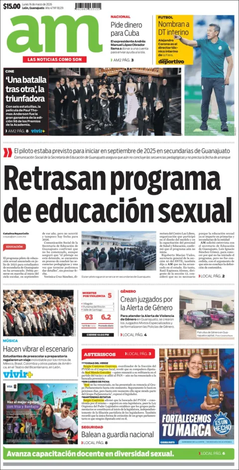 Portada de Am Corredor Industrial del lunes, 16 de marzo de 2026