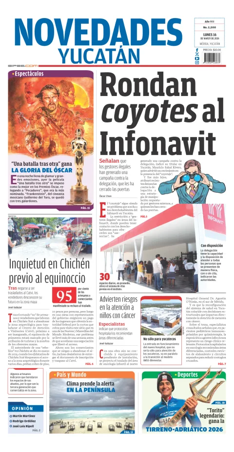 Portada de Novedades Yucatan