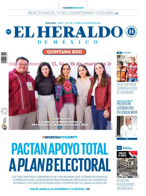 Portada de El Heraldo de Mexico - Quintana Roo