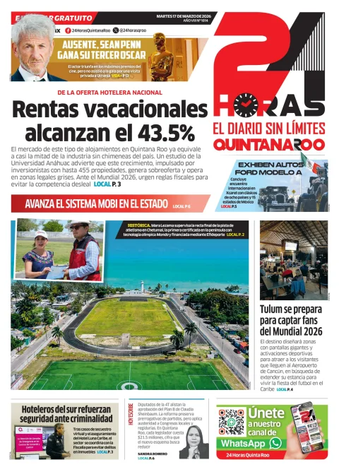 Portada de 24 Horas Quintana Roo
