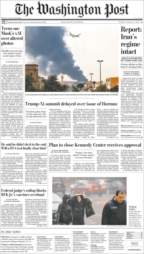 Portada de The Washington Post