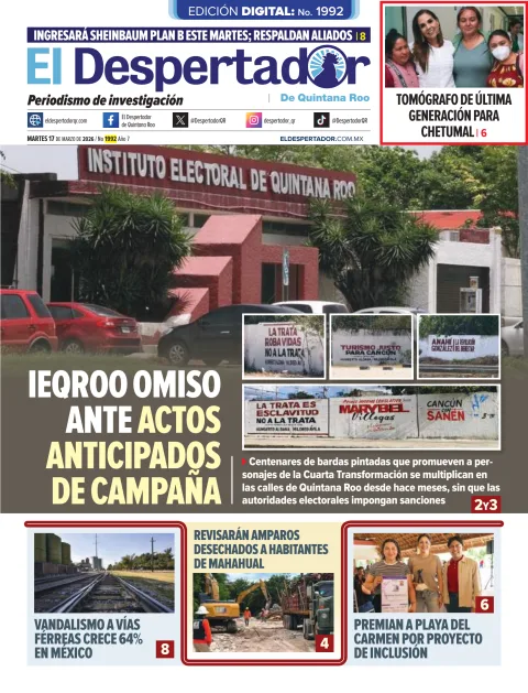 Portada de El Despertador de Quintana Roo del martes, 17 de marzo de 2026