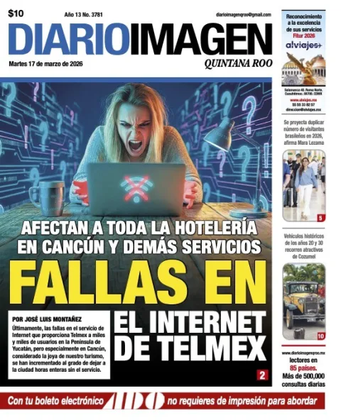 Portada de Diario Imagen Quintana Roo del martes, 17 de marzo de 2026