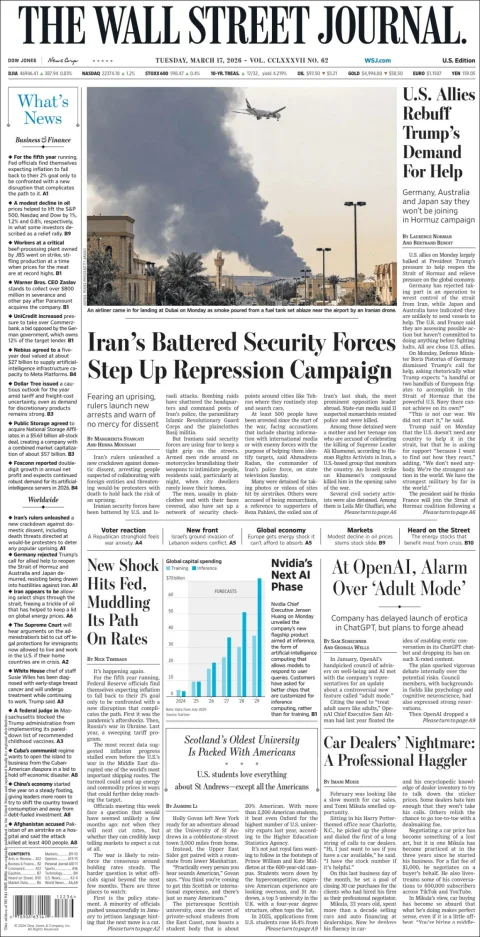 Portada de The Wall Street Journal