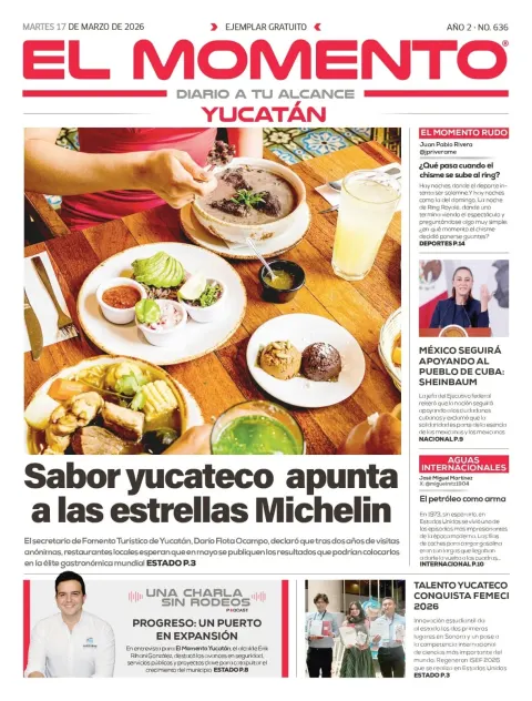 Portada de El Momento Yucatan del martes, 17 de marzo de 2026
