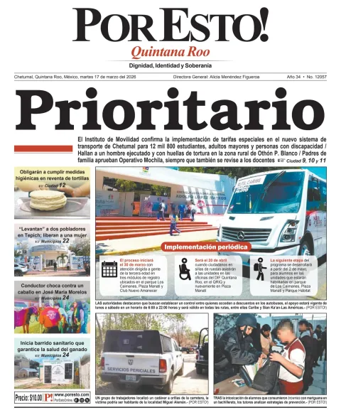 Portada de Por Esto (quintana Roo Chetumal)