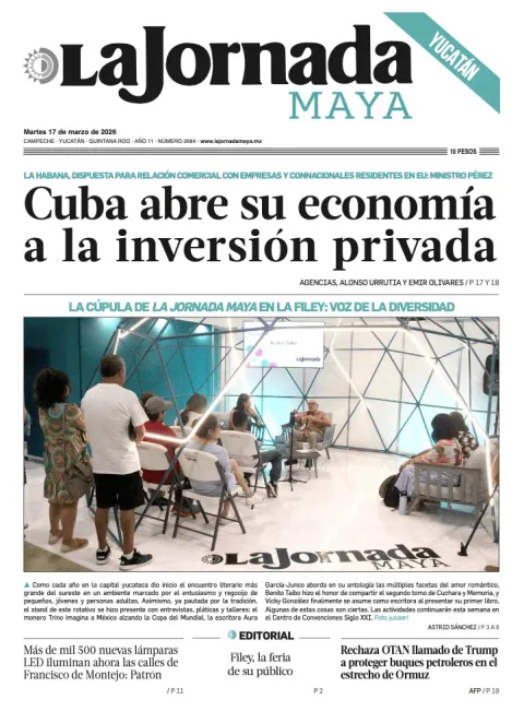 Portada de La Jornada Maya Yucatán del martes, 17 de marzo de 2026