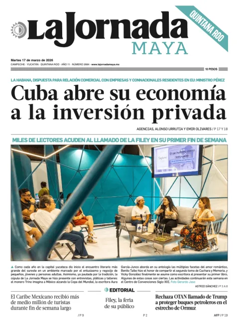 Portada de La Jornada Maya Quintana Roo del martes, 17 de marzo de 2026