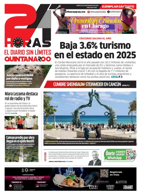 Portada de 24 Horas Quintana Roo