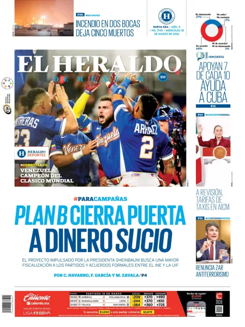 Portada de El Heraldo de Mexico
