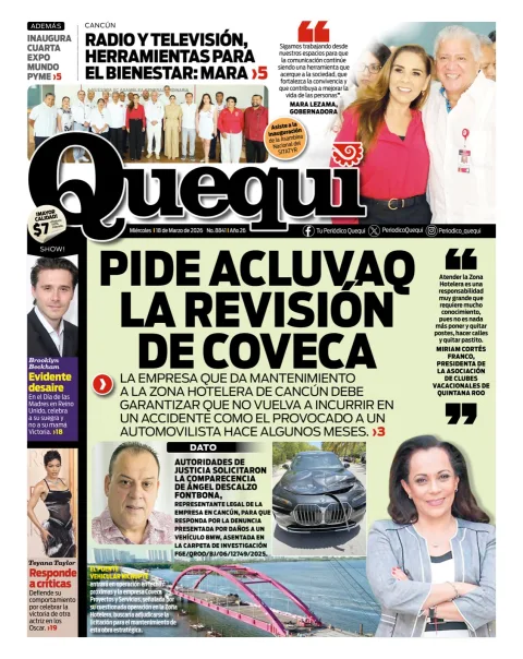 Portada de Quequi del miércoles, 18 de marzo de 2026