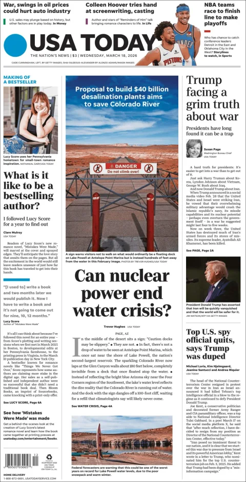 Portada de Usa Today