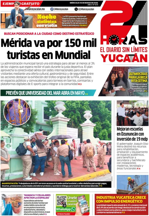 Portada de 24 Horas Yucatan