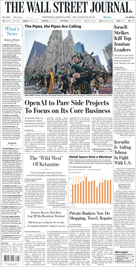 Portada de The Wall Street Journal