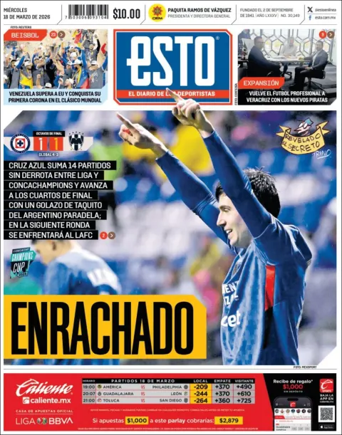 Portada de Esto del miércoles, 18 de marzo de 2026